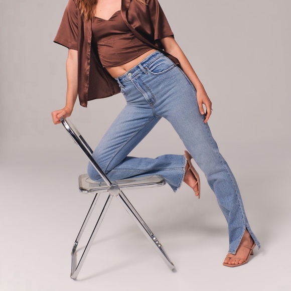 Abercrombie 90s straight jeans with slit - Picture 1 of 6